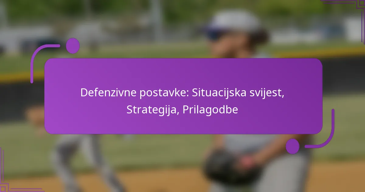 Defenzivne postavke: Situacijska svijest, Strategija, Prilagodbe