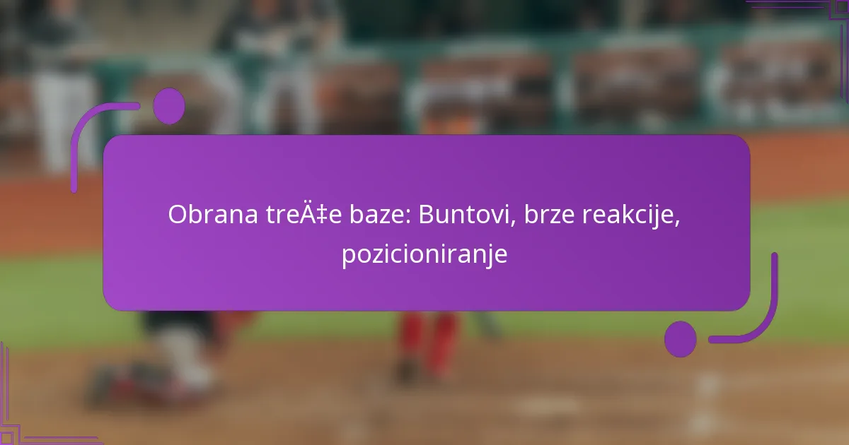Obrana treće baze: Buntovi, brze reakcije, pozicioniranje