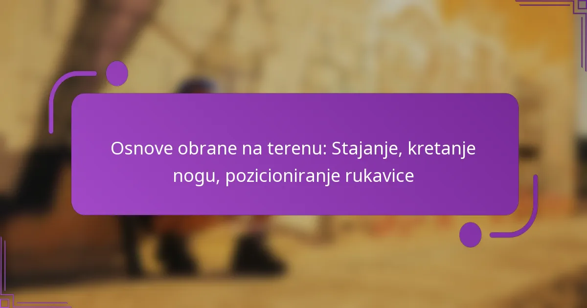 Osnove obrane na terenu: Stajanje, kretanje nogu, pozicioniranje rukavice