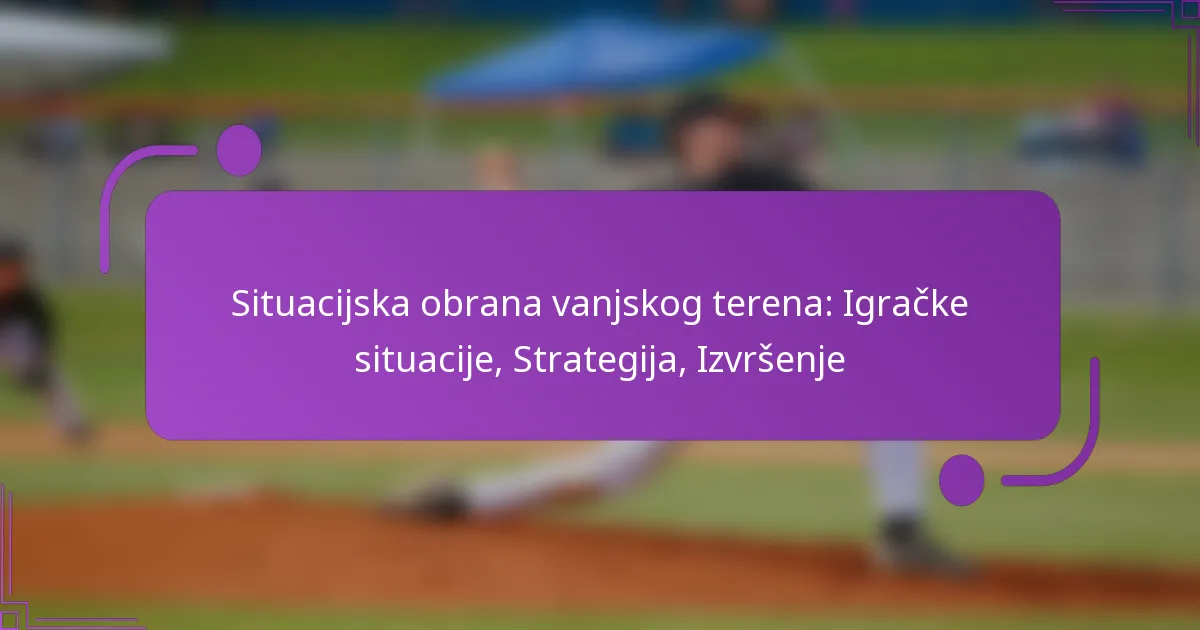 Situacijska obrana vanjskog terena: Igračke situacije, Strategija, Izvršenje