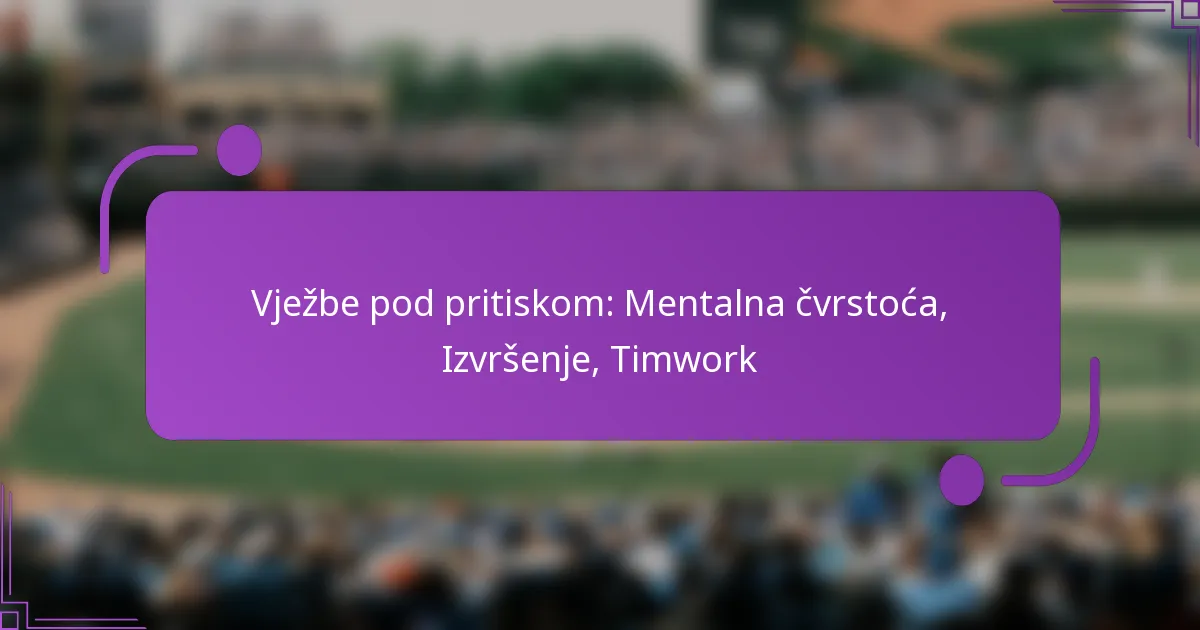 Vježbe pod pritiskom: Mentalna čvrstoća, Izvršenje, Timwork