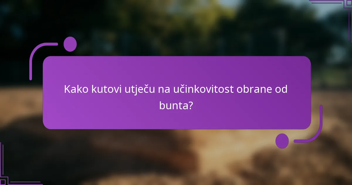 Kako kutovi utječu na učinkovitost obrane od bunta?