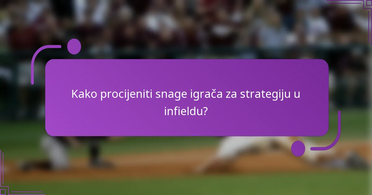 Kako procijeniti snage igrača za strategiju u infieldu?